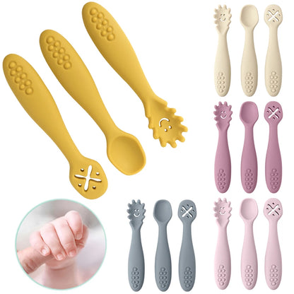 3PCS Baby Learning Spoons Set