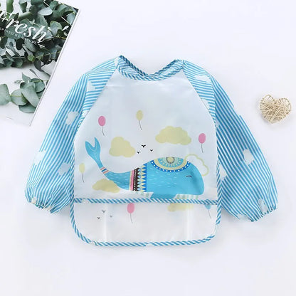 Waterproof Long-Sleeve Baby Bib Apron