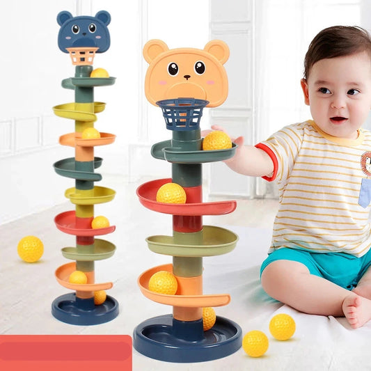 Sliding Rolling Balls Stacking Tower Puzzle Track