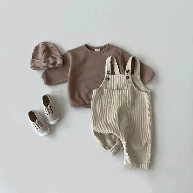 Corduroy Suspender Romper