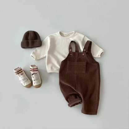 Corduroy Suspender Romper